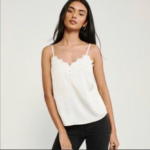Abercrombie Lace Trim Silk Cami